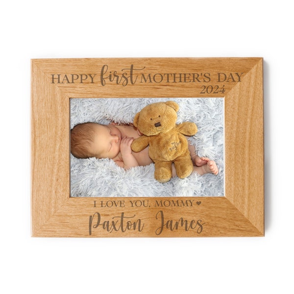 Happy First Mothers Day Mommy Picture Frame - Mothers Day Gift, Mom Gift From Baby, Gift for New Mom, 1st Mothers Day, Mom Picture Frame