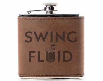 Swing Fluid Golf Flask - Hip Flask, Golf Gift, Golf Gifts For Men, Personalised Golf, Golf Gift Ideas, Golf Gifts For Dad, Metal Flask