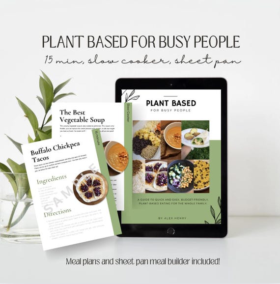 Plant Based for Busy People Cookbook - Etsy