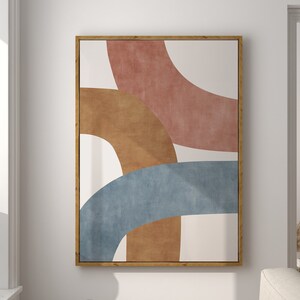 Mid-Century Modern Organic Lines Art Print: Neutral Tones (Digital Download)