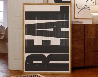 REAL Typography Print: Minimalistyczny czarno-biały plakat (wersja cyfrowa do pobrania)