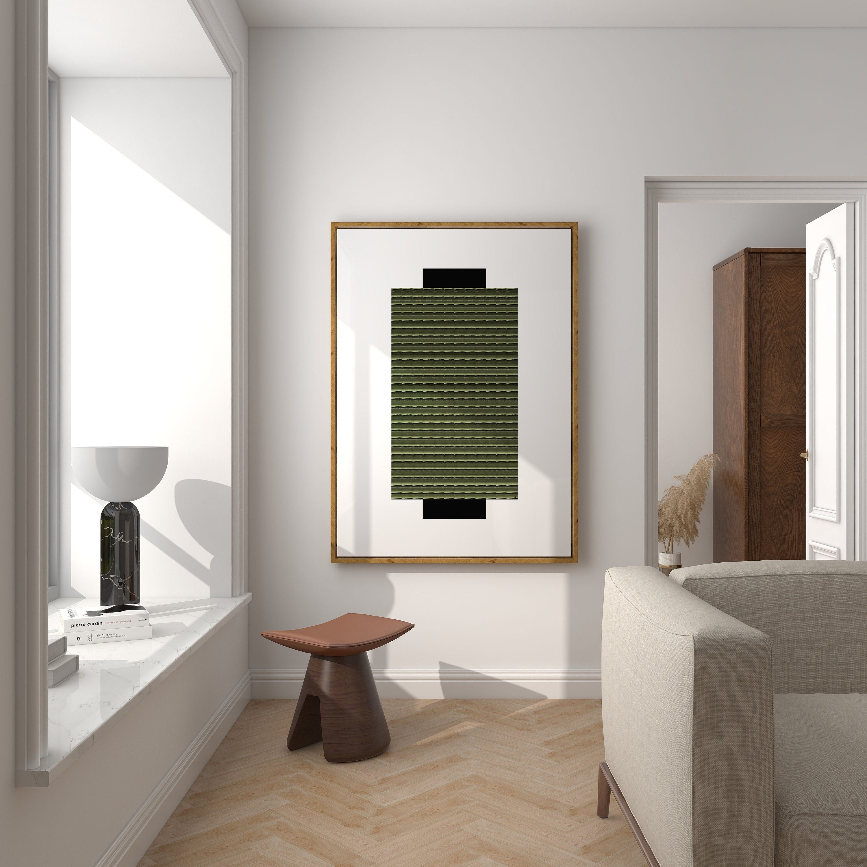 Modern Green Minimalist Printable Wall Art | WabiSabi Decor | Japandi Digital Poster | Contemporary Digital | Green Easter Gift Home Decor