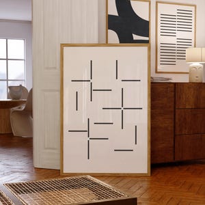Minimalist Line Art Print: Black and White Abstract Poster (Digital Download)