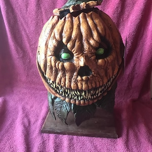 25% Off, Free Shipping! Halloween JACK-O-LANTERN Pumpkin Rot Adult Latex Deluxe Mask Bump In The Night New, Top Seller!