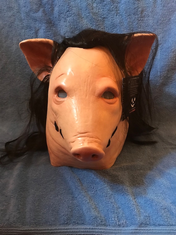 25% Off, Free Shipping! SAW PIG Adult Latex Deluxe Mask Haunted