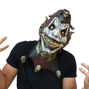 25% Off, Free Shipping! Halloween Jesterblin Jester Clown Latex Deluxe Mask Ghoulish Productions New, Top Seller!