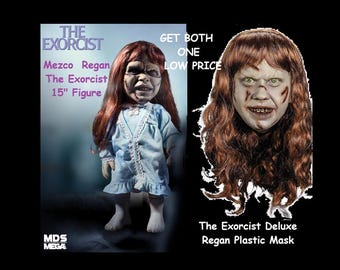 Halloween Masker Volwassenen Smiffys The Exorcist Regan Masker - Volledig Latex Masker Met Pruik | Officiële Horrorlicentie Voor Halloween LED Mask
