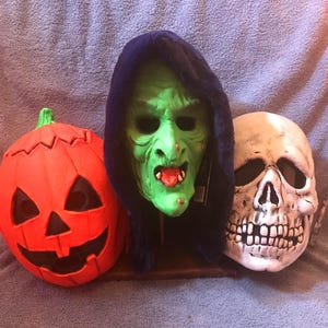 Halloween lll Season Of The Witch Pumpkin Skull GET ALL 3 Latex Mask Set Don Post Trick or Treat Studios Brand New 25% Off, Free Shipping!