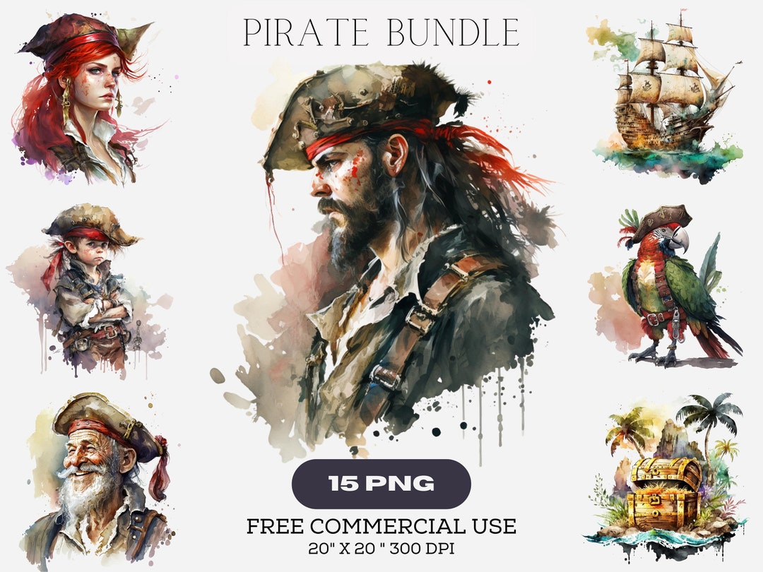 Pirate Bundle | 15 High Quality Pngs | Card Making | Mixed Media ...