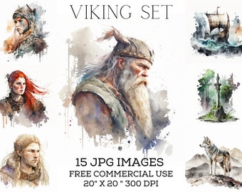 Viking JPG images | 15 High Quality JPGs | Card Making | Mixed Media | Digital Paper Craft | Junk Journal | Free Commercial Use | Insant