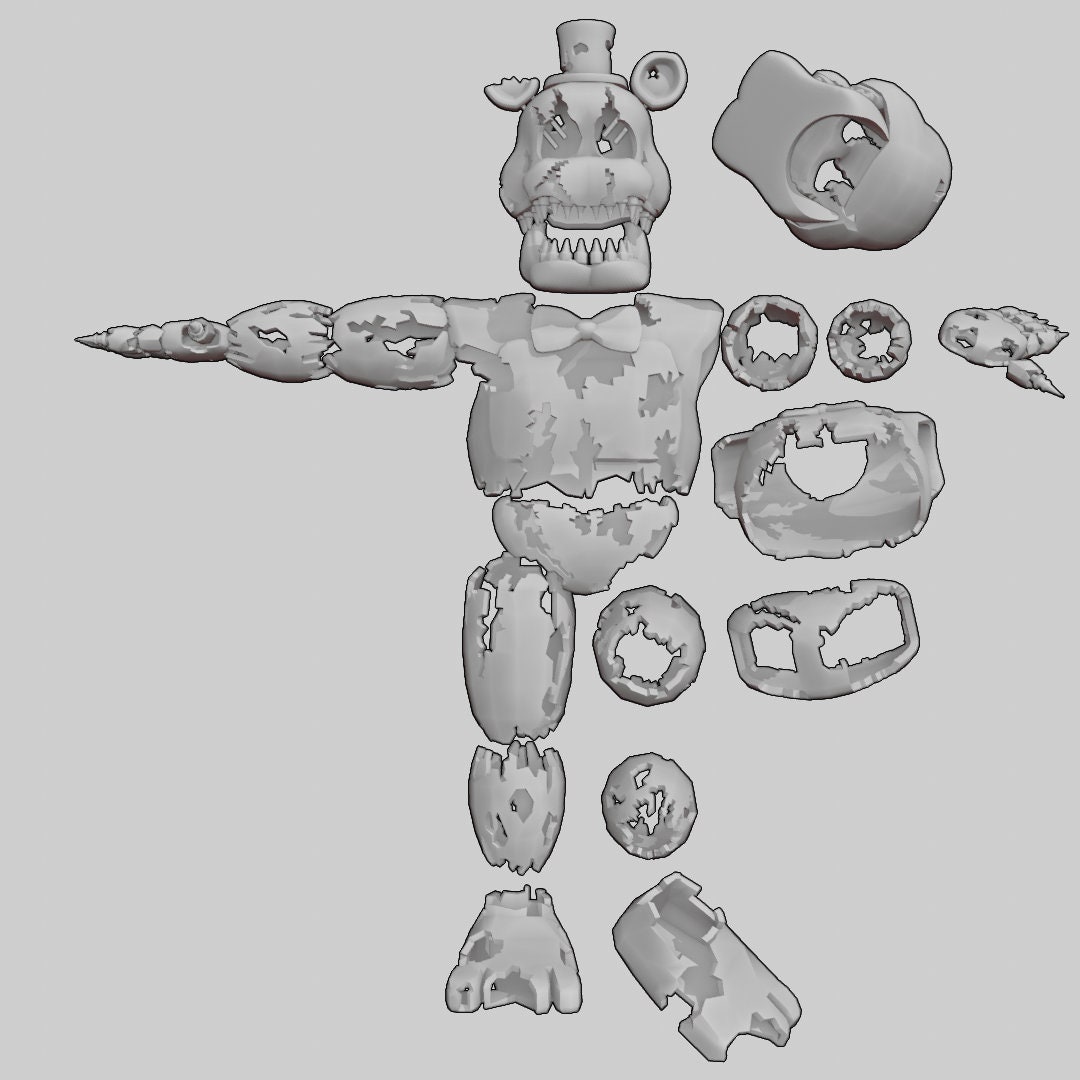 Fnaf / Five Nights at Freddy's Nightmare Freddy Stl Files for Cosplay ...