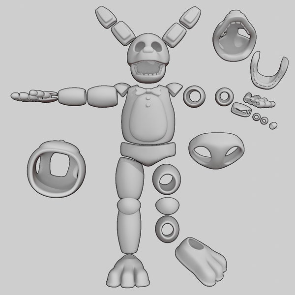 Fnaf / five nights at freddy's Spring Bonnie Stl Files for cosplay or animatronics