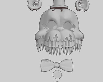 Fnaf / cinco noches en Freddy's Nightmare FredBear Head Stl Files para cosplay