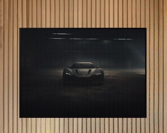 Futuristic Sports Car Metal Print: Modern Garage Wall Art