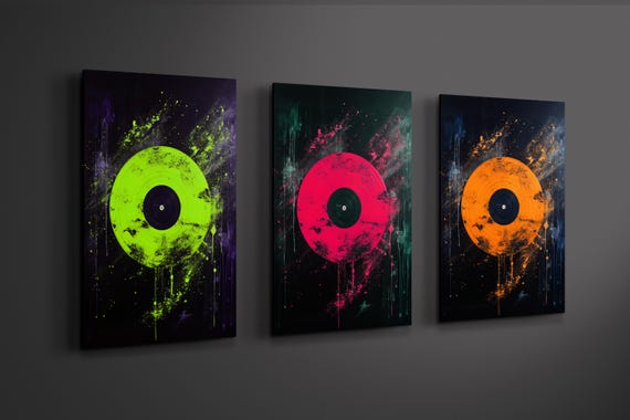 Vinyl Record Art Print: 3-Panel Aluminum Music Decor