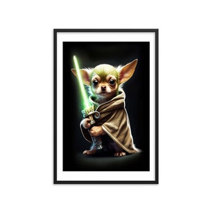 Chihuahua Jedi, A Star Wars inspired Illustration, Digital Download, Wall Decor