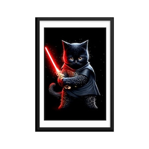 Black Cat Sith, A Star Wars inspired Illustration, Digital Download, Wall Decor
