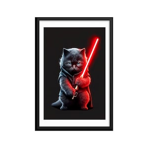 Black Cat Sith, A Star Wars inspired Illustration, Digital Download, Wall Decor