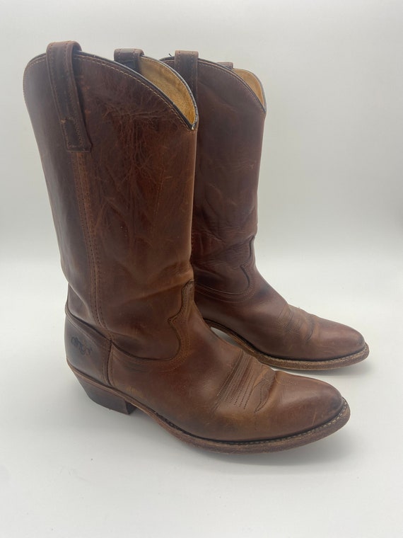9.5D Vintage Dingo Brown Western Boots