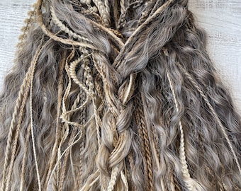 Boho Synthetic Dreadlocks Set, Double Ended Dreads & Textured Braids, 60 DE Dreads, 120 Strands, 60–65 cm, Full Head Hair Extensions
