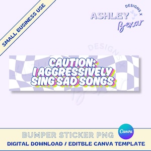 Relatable Bumper Sticker PNG, Bumper Sticker Design, Funny Sticker Design, Commercial Use, Digital Download, Bumper Sticker Canva Template