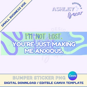 Relatable Bumper Sticker PNG, Bumper Sticker Design, Funny Sticker Design, Commercial Use, Digital Download, Bumper Sticker Canva Template
