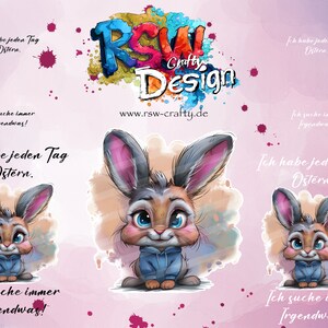 Bunny_Bundle_03 in Cartoon Style zur Sublimation und zum Plotten geeignet, in den Format PNG transp. Hintergrund