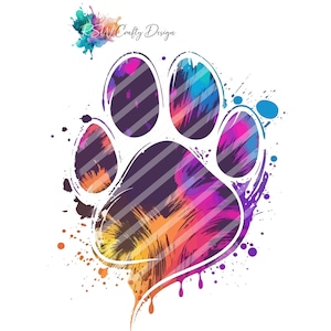 Paw_01, in aquarelstijl, digitaal bestand, PNG, PDF, SVG