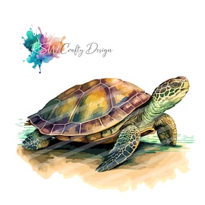 Schildkröte_01, in Water Color Stil, Digitale Datei, PNG, PDF, SVG