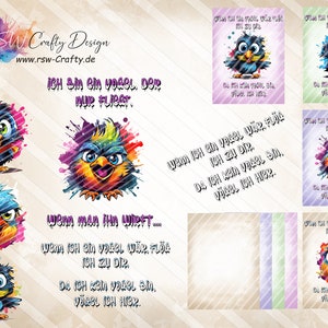 Kreative Sublimations-, Plotter- und Druck-Designs: personalisierte Geschenke und Dekorationen auf Etsy! Crazy_Birds_01_Bundle