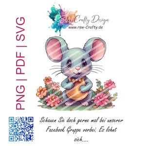 Sublimations-, Plotter- und Druck-Designs: Entdecke einzigartige personalisierte Geschenke und Dekorationen auf Etsy! Mouse_Garden_01