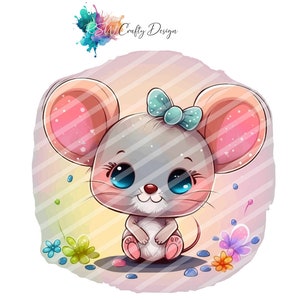 Mouse_Girl_01, in Cartoon Stil, Water Colour, Digitale Datei, PNG, PDF, SVG