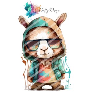 Bunny, Easter Bunny, in Cartoon Style, Water Colour, Digital File, PNG, PDF, SVG, Bunny_03