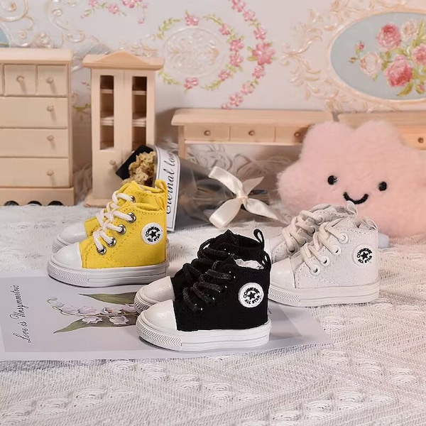 1/4BJD Puppenschuhe 4 Punkte SD Puppe Segeltuchschuhe High-Top lässige Schnürschuhe