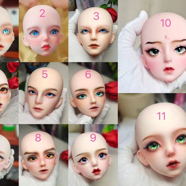 1/3 BJD trois points 60cm tête de maquillage peinte à la main peut être remplacée par des yeux 3D tête de poupée finie avec des globes oculaires