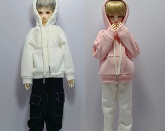 1/4 BJD four-point doll clothes hooded sweater all-match male and female doll bjd4-point doll clothes