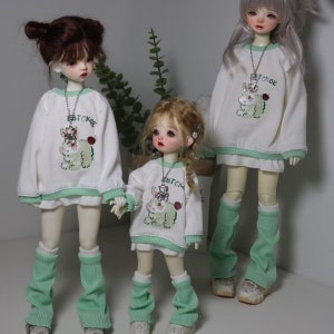 3 colors long sleeve sweater 2pcs set 1/6BJD clothes 1/4BJD 1/3BJD clothes 60cm doll clothes