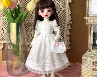 1/6BJD doll skirt light luxury little white dress 1/6bjd little dress