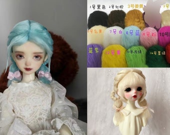 4 points bjd wig 6 points 8 points BJD doll wig plush cloth material doll wig available in 15 colors