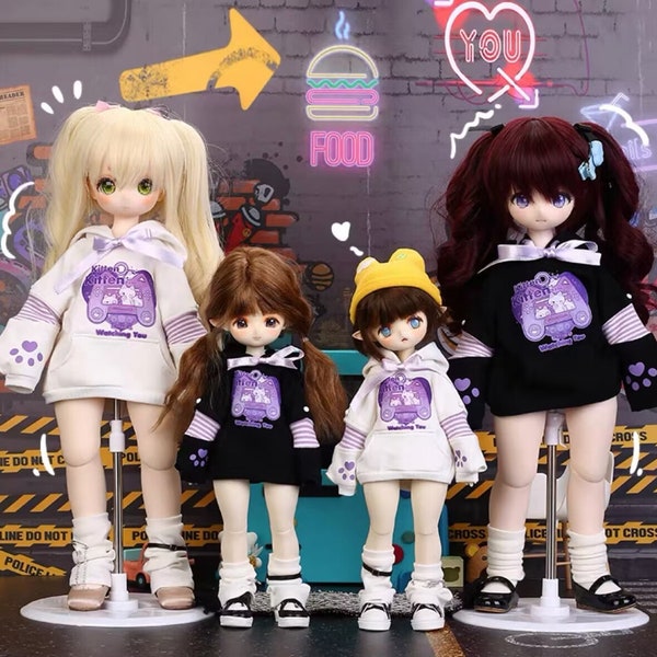 6 points 4 points BJD doll clothes cat game console big 6 points 1/6yosd doll clothes bear sister mdd hooded sweater