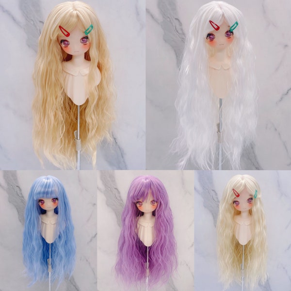 New bjd doll wig extra soft silk wavy volume 3 points 4 points 6 points Qi bangs long curly hair