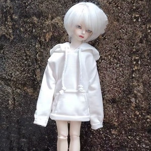 1/3 bjd 1/4 1/6BJD baby clothes 4 minutes 3 minutes 6 minutes 60cm doll clothes hooded sweater jacket White