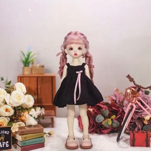 1/6 BJD Doll's Suspender Dress Summer Casual 1/6bjd Pearl Bow Simple Dress