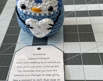 Emotional Support Penguin, crochet, handmade by me, Amigurumi