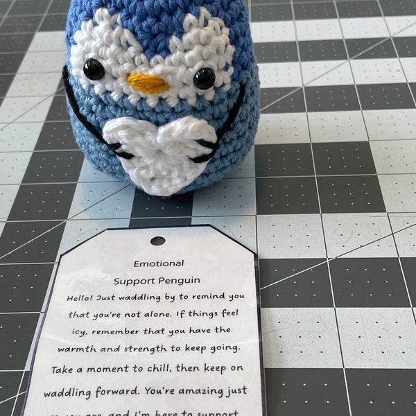 Emotional Support Penguin, crochet, handmade by me, Amigurumi