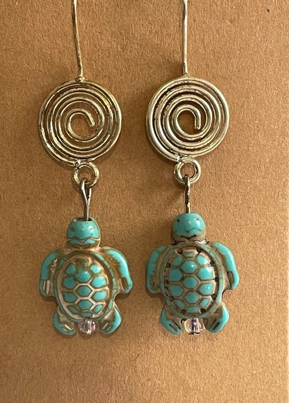 Turquoise Sea Turtle Sublimation Earring