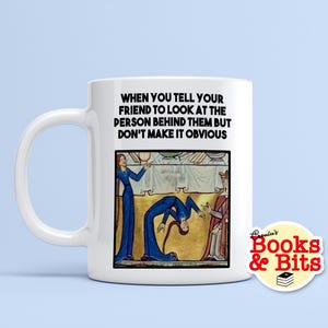 Caneca de cerâmica de arte medieval engraçada