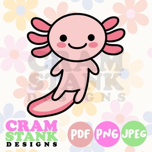 Axolotl PDF PNG JPEG Digital Download Clipart