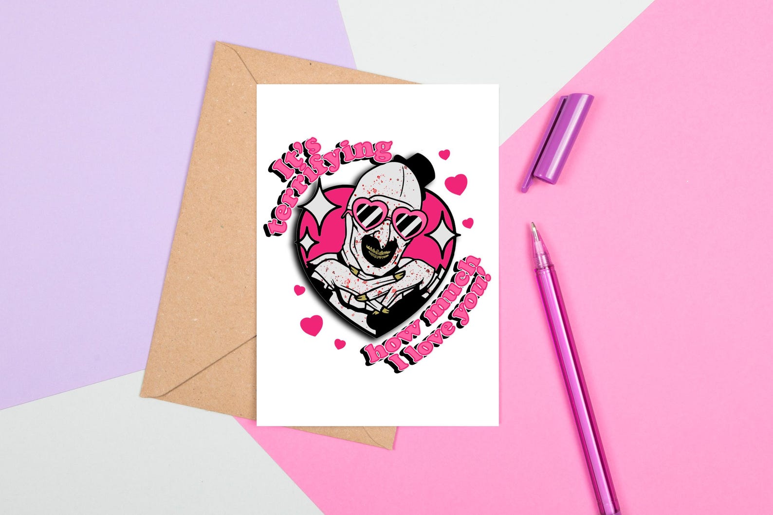 It's Terrifying How Much I Love You Greeting Card Etsy