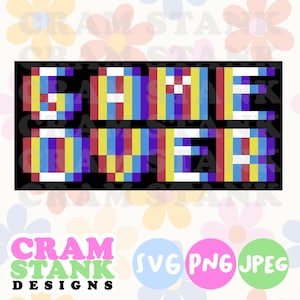 8Bit Game Over PDF PNG JPEG Download digitale